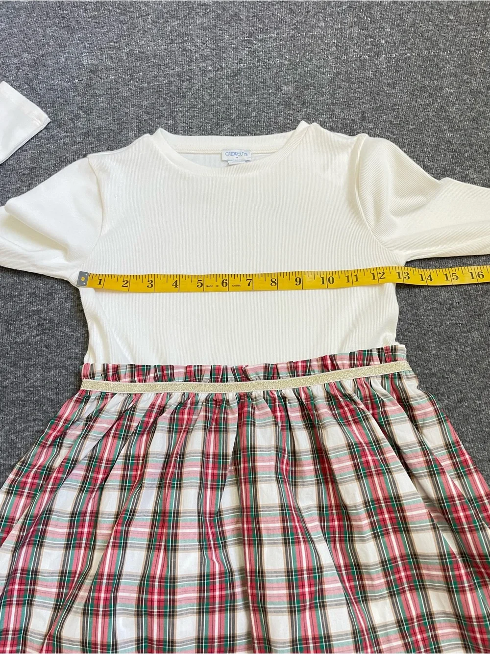 NWT Crewcuts Girls 8 Plaid Tartan Mixed Media Dress Holiday Christmas Festive - Picture 7 of 8